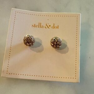 Stella & Dot Sparkling Silver Ball Earrings